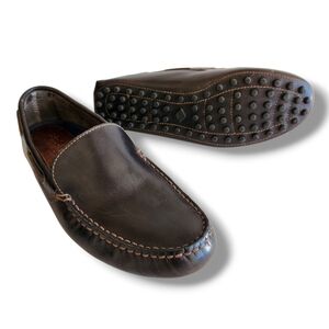 Sperry Top Sider Driver Leather Slide On Loafer Boat Shoe Sz 10 Dark Brown